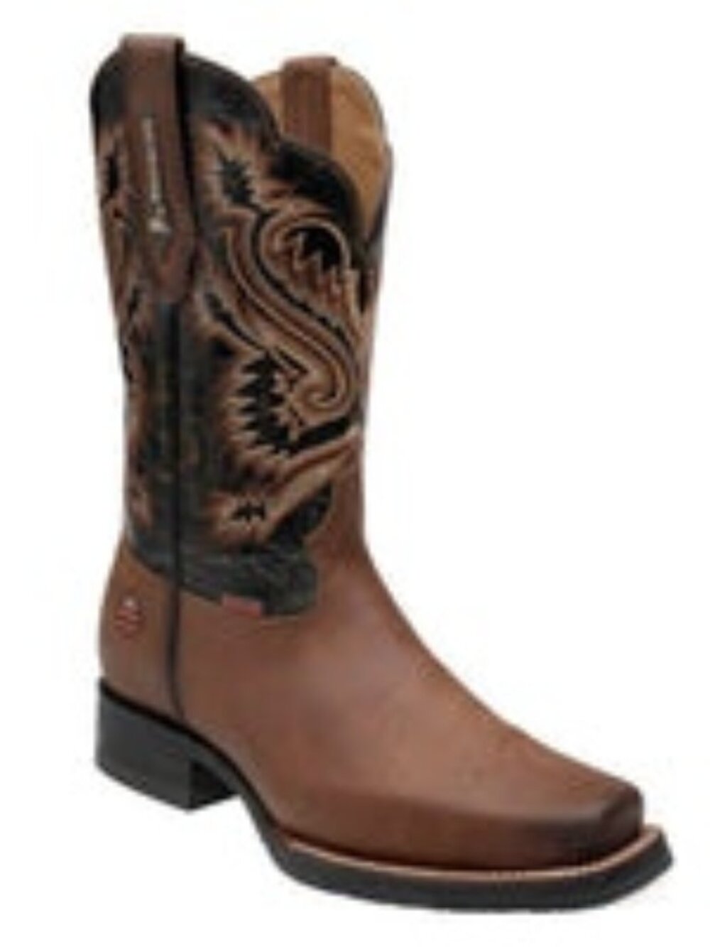 Rio Grande Tal Leather Western Boots Black Brown 8